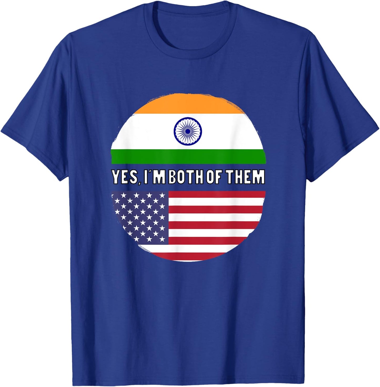 America USA American India Indian Mixed DNA Flag T-Shirt - T-Shirt | Royal