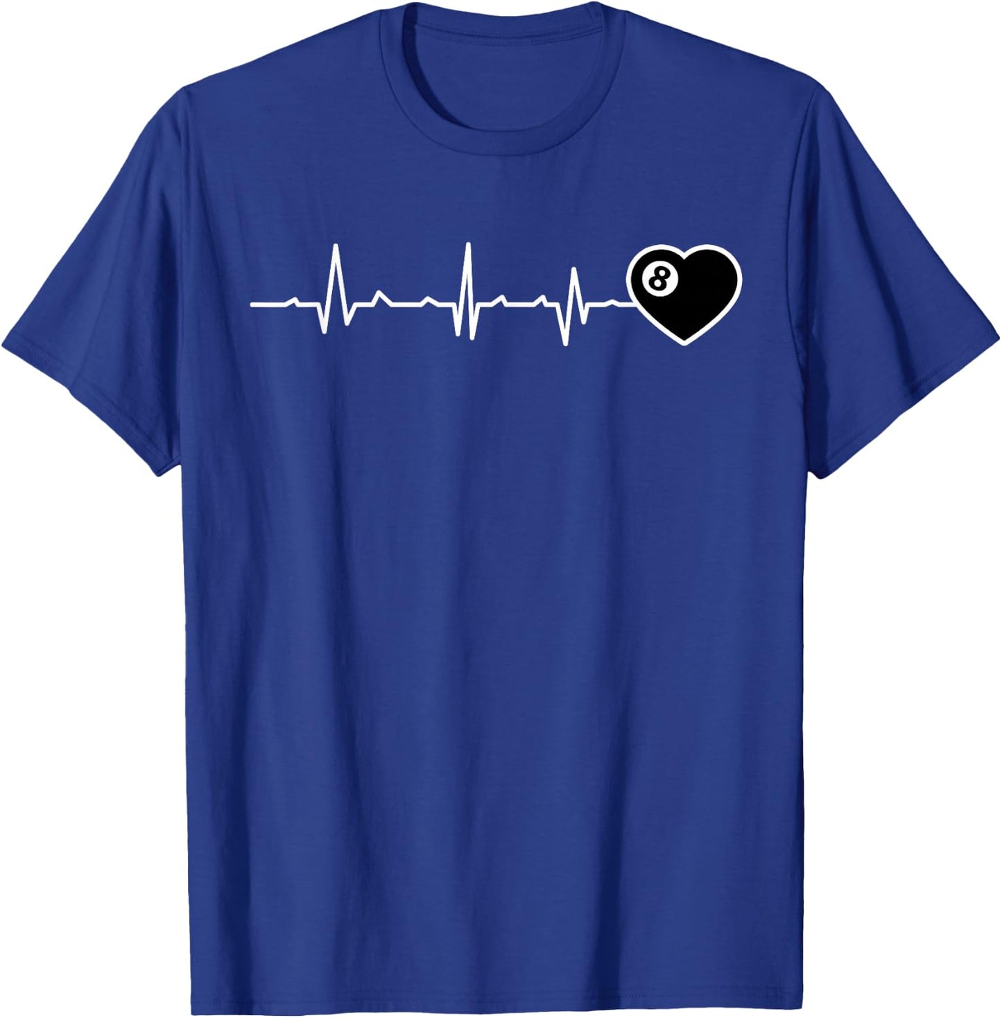 Pool Players Heartbeat Billiards 8 Ball T-Shirt - T-Shirt | Royal