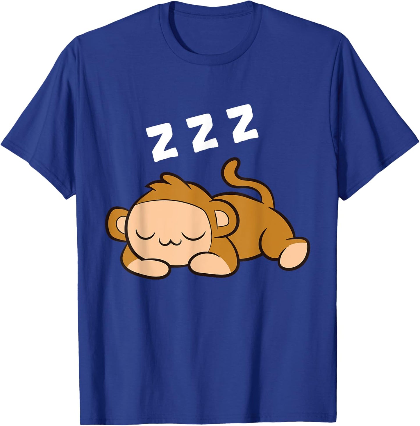 Monkey Tired Ape Monkey Pajama Sleeping Monkey T-Shirt - T-Shirt | Royal