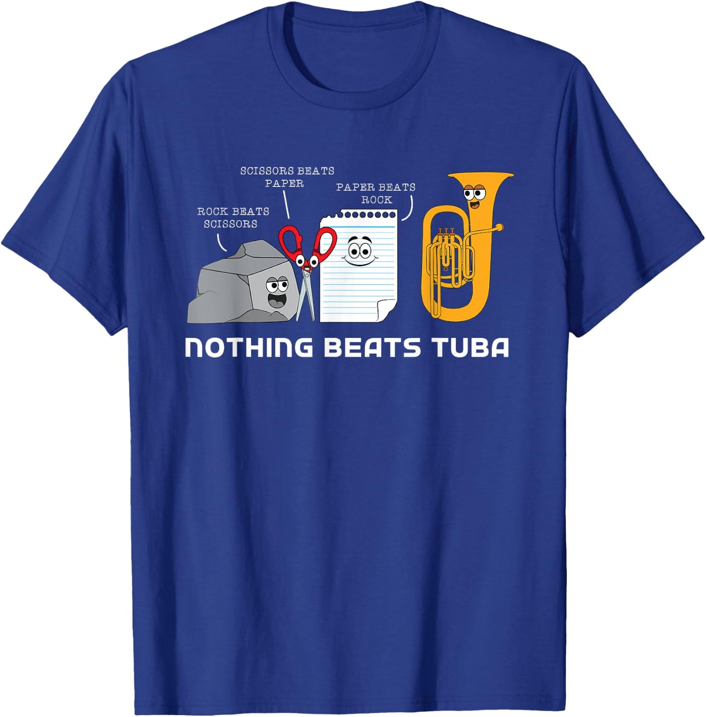 Rock Paper Siccor Nothing Beats Tuba T-Shirt - T-Shirt | Royal
