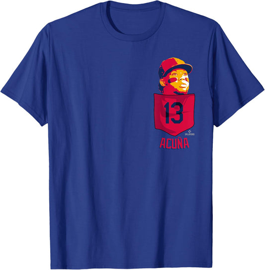 Ronald Acuna Jr. Atlanta Baseball Pocket MLBPA T-Shirt - T-Shirt | Royal