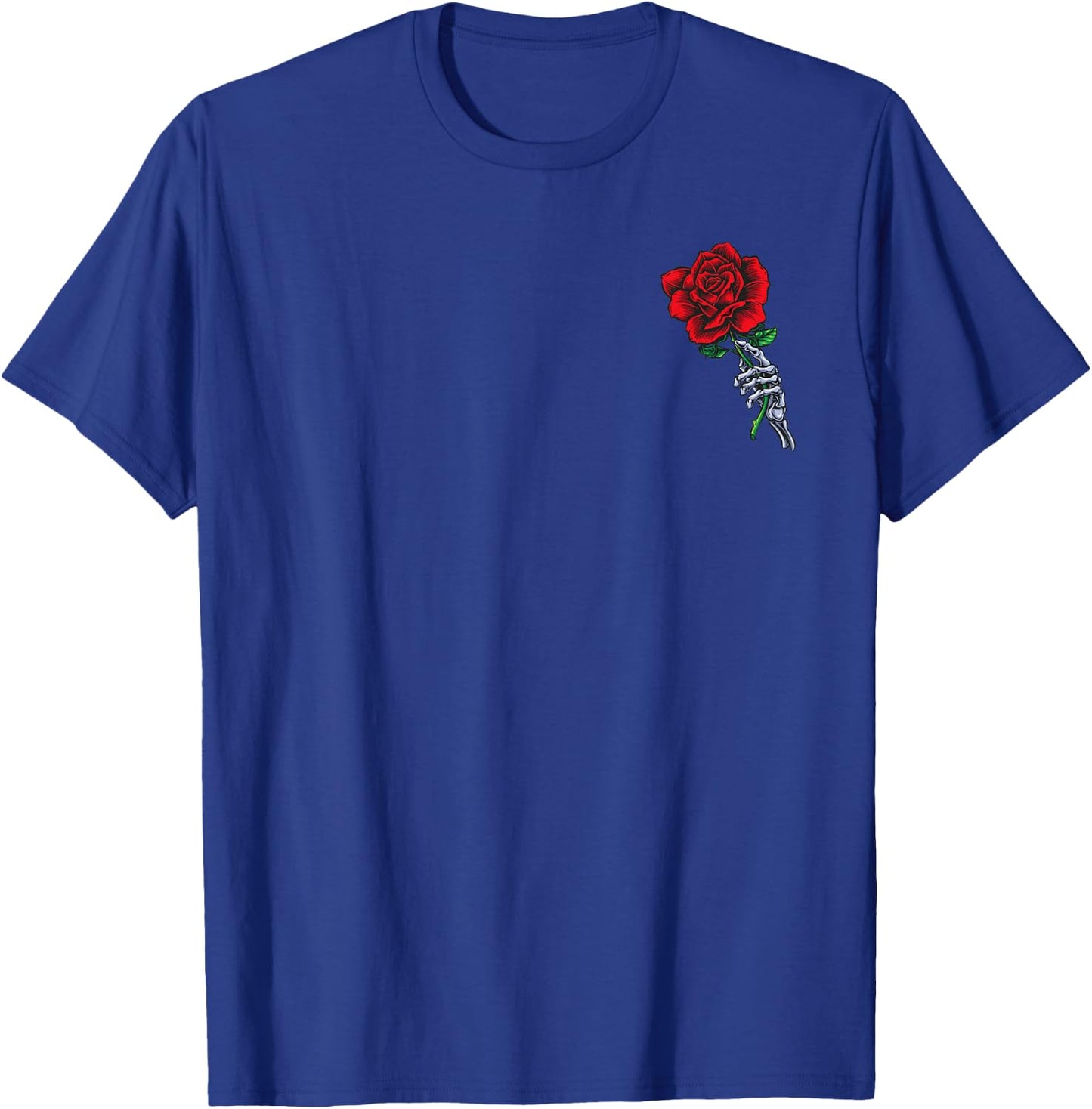 Skeleton Hand Holding Rose | Aesthetic Red Flower T-Shirt - T-Shirt | Royal