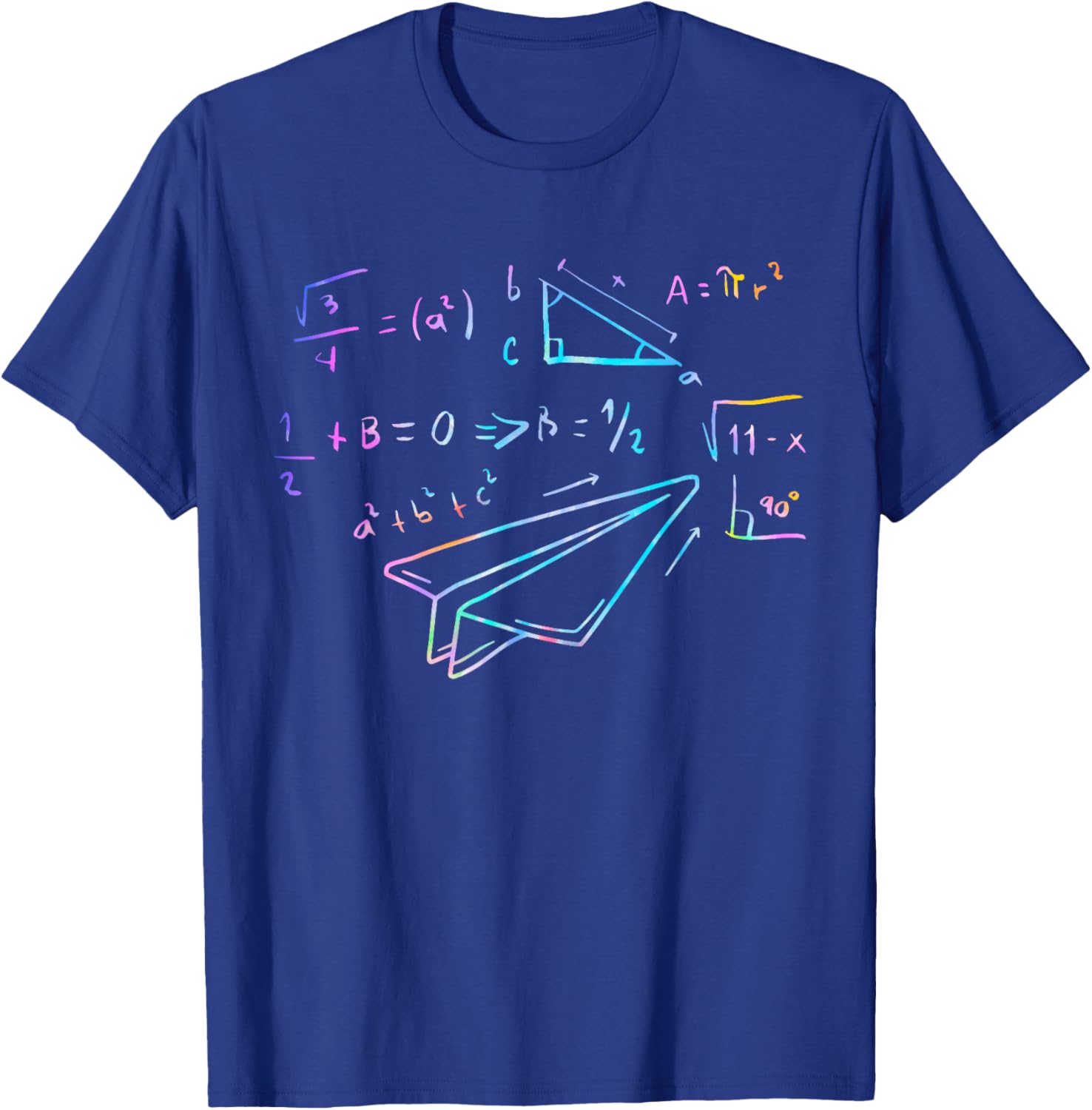 Paper Airplane Pilot Math Teacher Engineer Paper Plane T-Shirt - T-Shirt | Royal