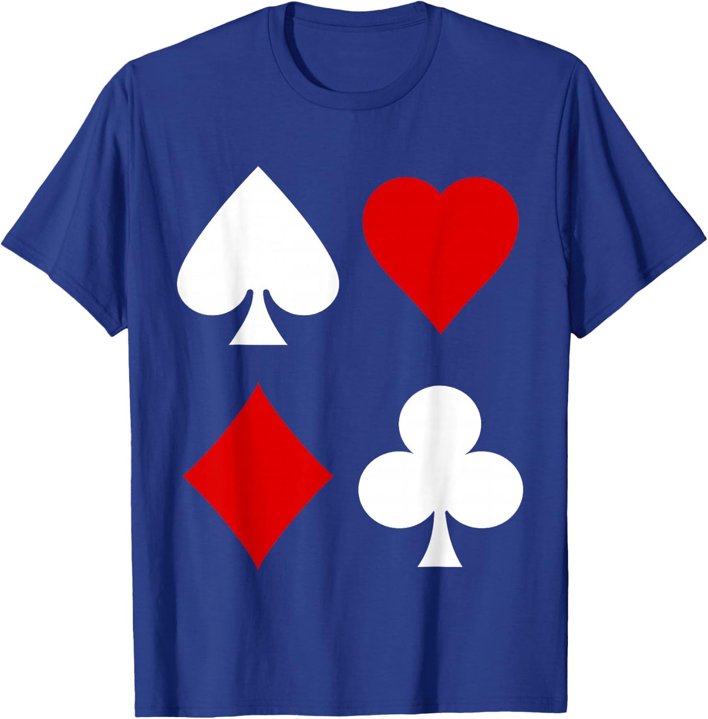 Playing Card Diamonds Spades Clubs Hearts Symbol Poker Rummy T-Shirt - T-Shirt | Royal