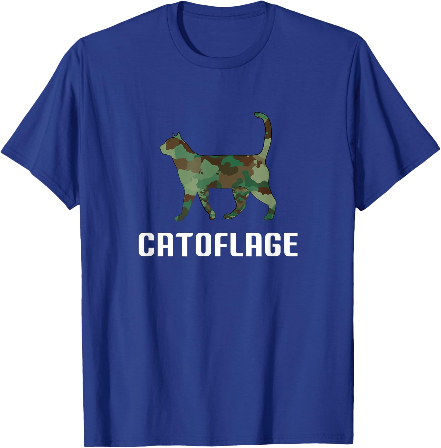 Funny Cat Lover Camouflage Print Catoflage Cat in T-Shirt - T-Shirt | Royal