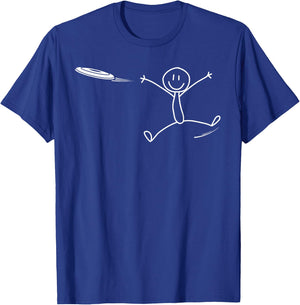 Frisbee Stickman Disc Golf Funny Ultimate Frisbee Game T-Shirt - T-Shirt | Royal