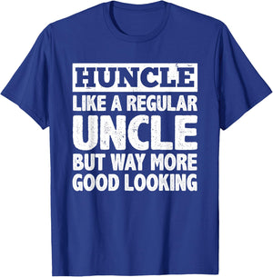 Funny First Time Uncle Art Huncle Handsome Uncle T-Shirt - T-Shirt | Royal
