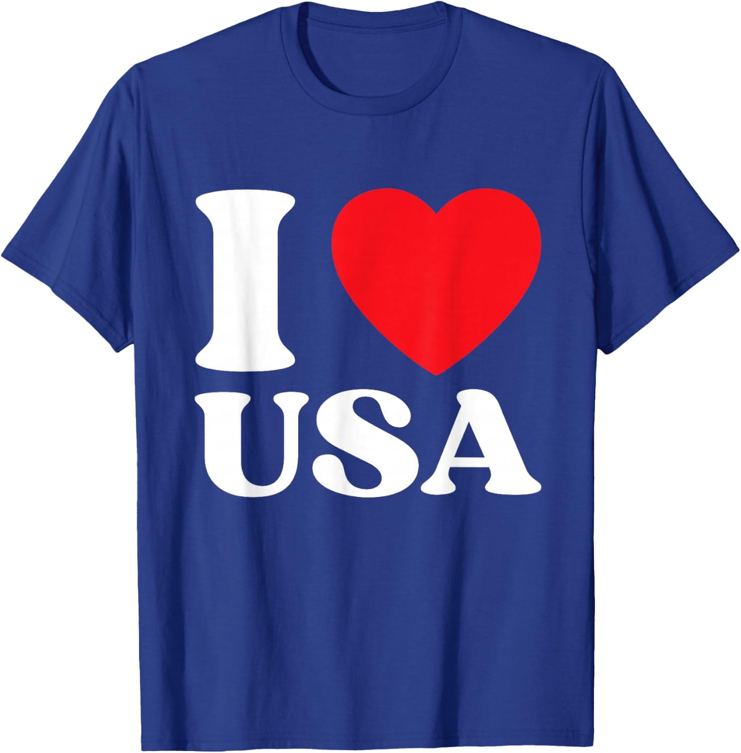 I Heart USA I Love USA Red Heart USA Lovers Patriotic T-Shirt - T-Shirt | Royal