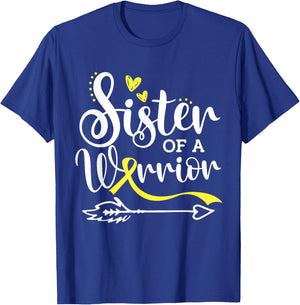 Sister Of A Warrior Sarcoma and Bone Cancer Awareness T-Shirt - T-Shirt | Royal