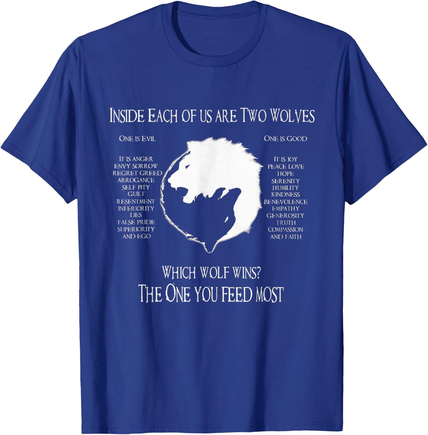 Cherokee Wolf! - Inside Each Of Us Are Two Wolves One T-Shirt - T-Shirt | Royal