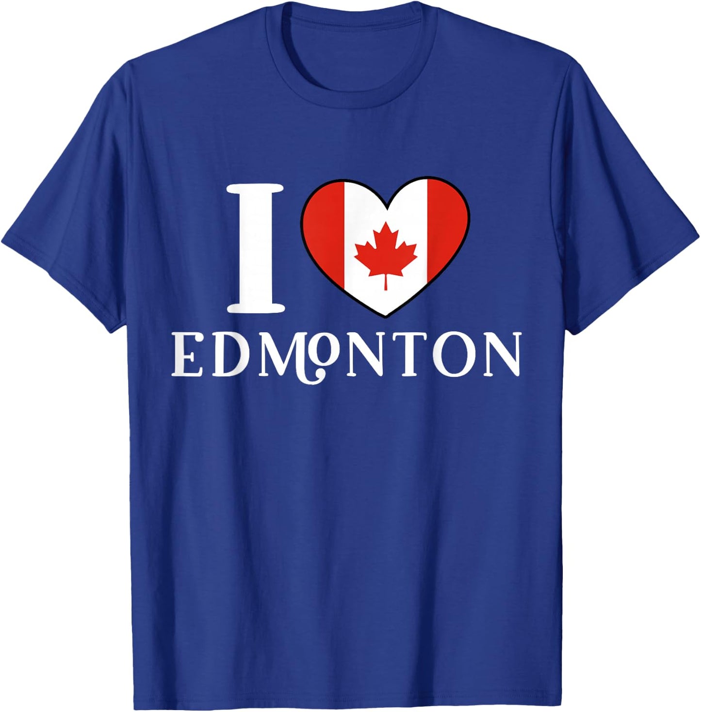 I Love Edmonton Canada heart Flag T-Shirt - T-Shirt | Royal