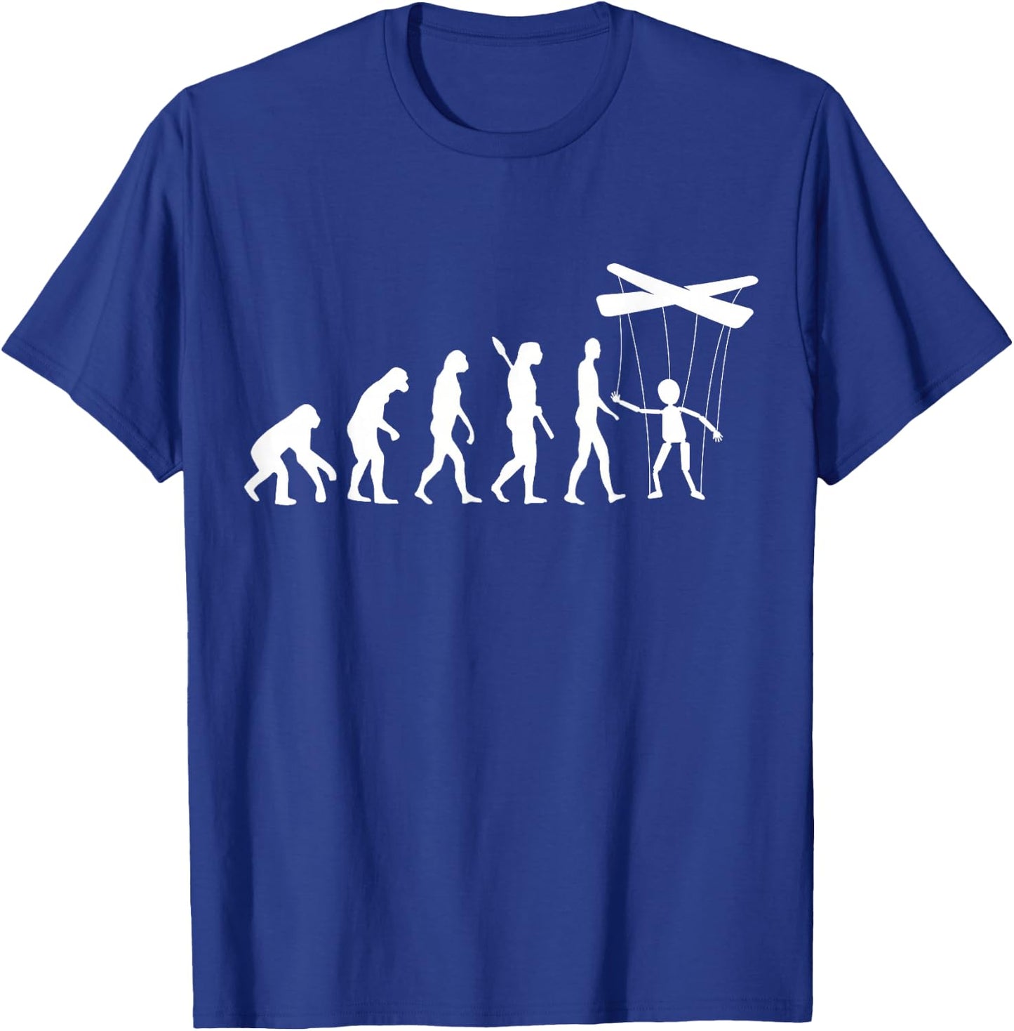 Puppeteer Evolution Puppet Ventriloquist Ventriloquism T-Shirt - T-Shirt | Royal