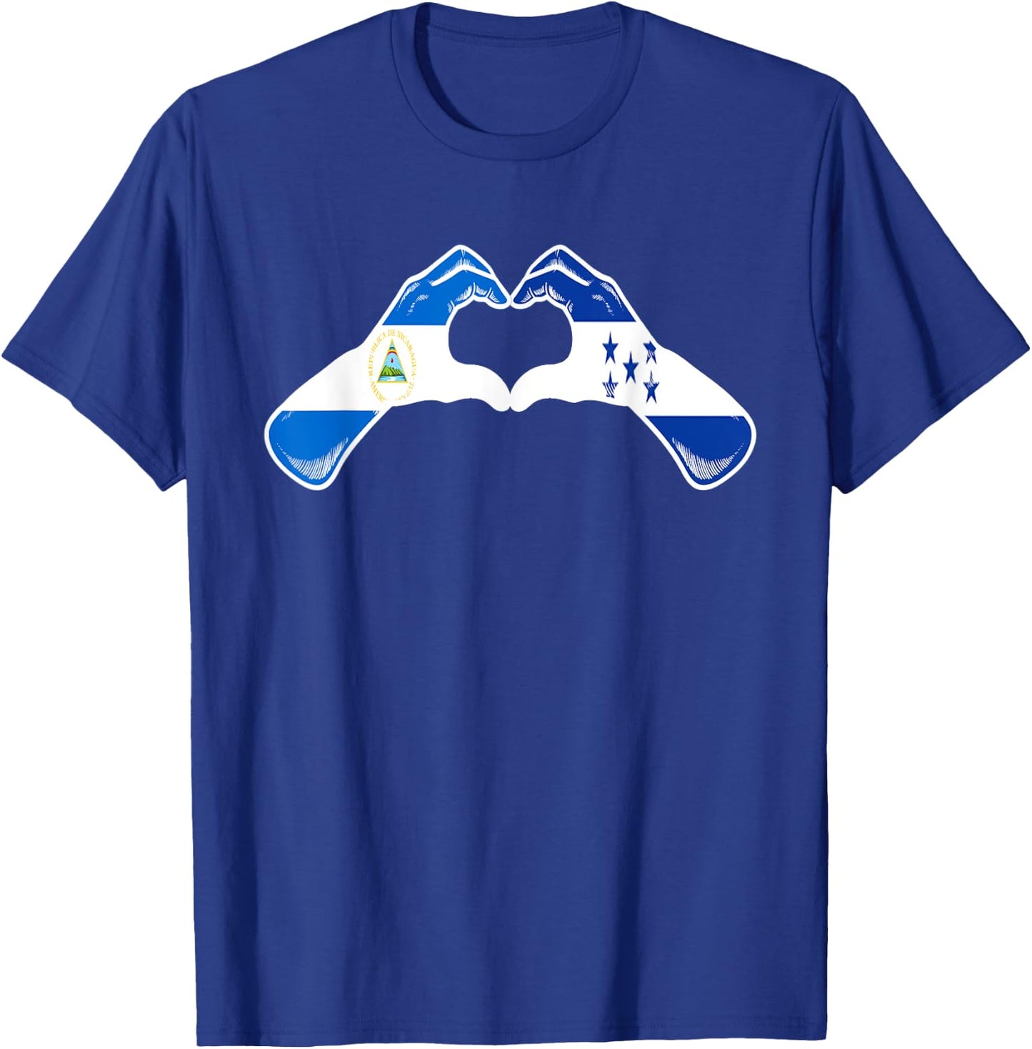 Honduras Nicaragua Flag Honduran Nicaraguan Heart T-Shirt - T-Shirt | Royal