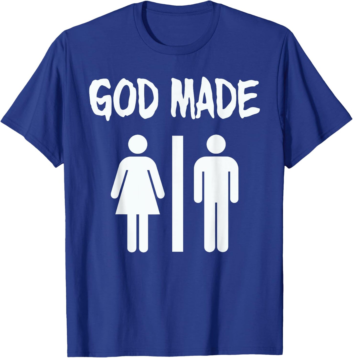 God Made Men Women Funny Christian T-Shirt - T-Shirt | Royal