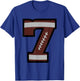 Number #7 Football Number T-Shirt - T-Shirt | Royal