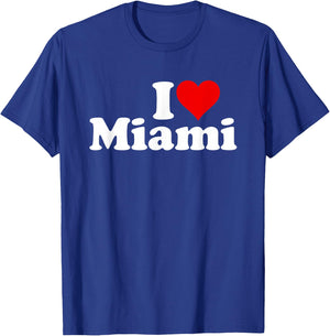 I Love Heart Miami Florida T-Shirt - T-Shirt | Royal