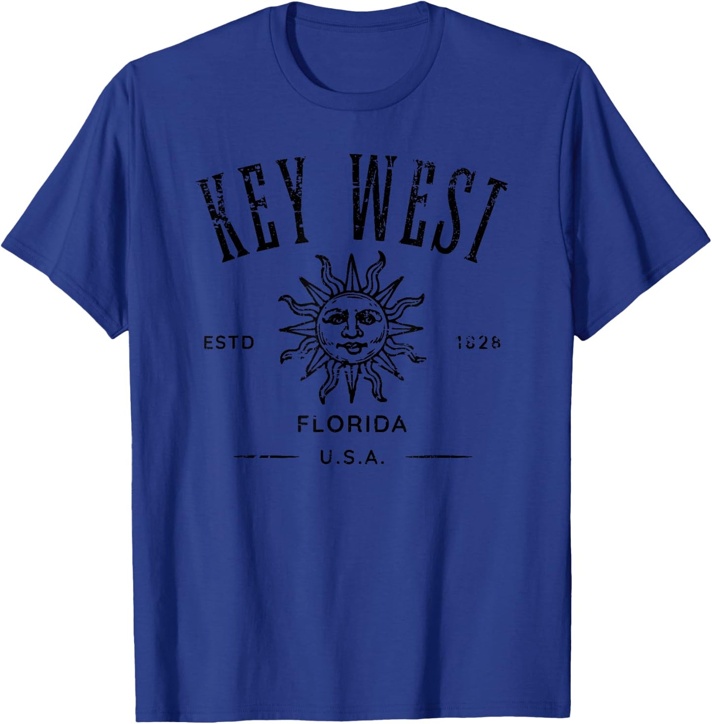 Key West Florida Vintage Distressed Style Design Souvenir T-Shirt - T-Shirt | Royal