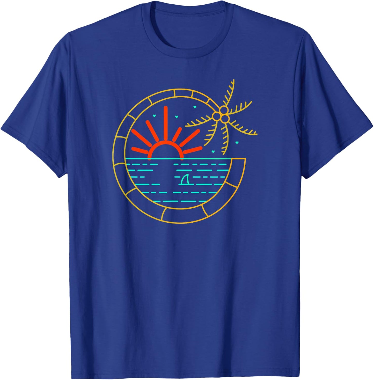 Island Vibes Are Good Vibes Sunset Palm Tree T-Shirt - T-Shirt | Royal