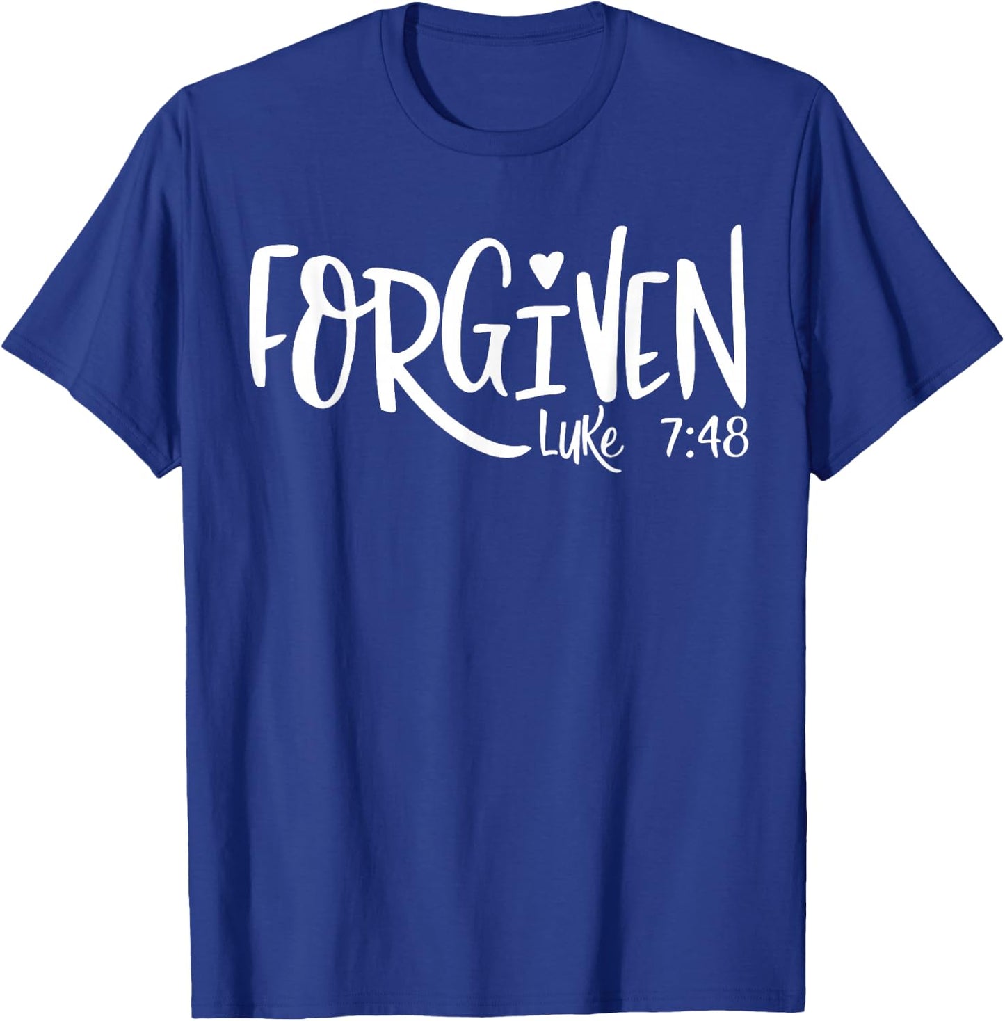 Forgiven Faith Based Top Plus Size 2x Christian Bible Verse T-Shirt - T-Shirt | Royal