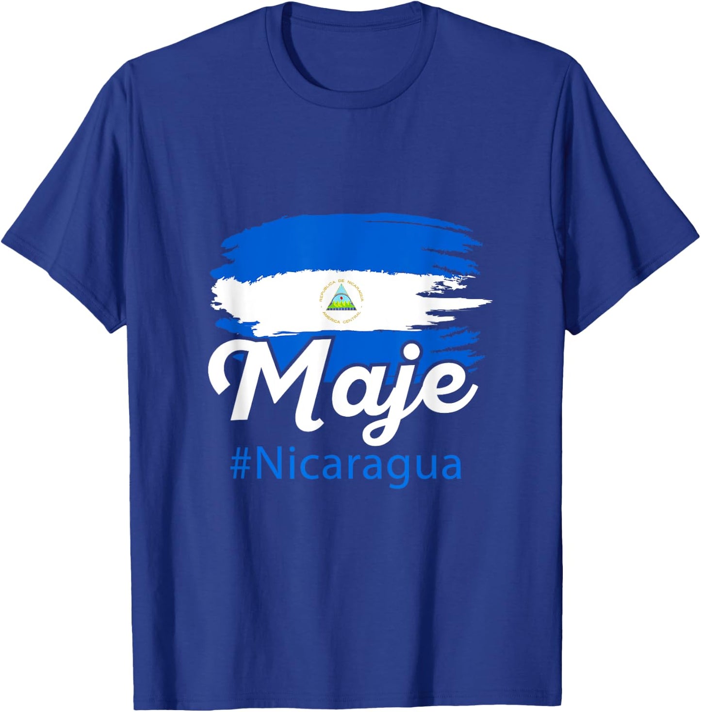 Nicaragua Flag Camiseta Nicaraguan Maje Nicoya Slang Saying T-Shirt - T-Shirt | Royal