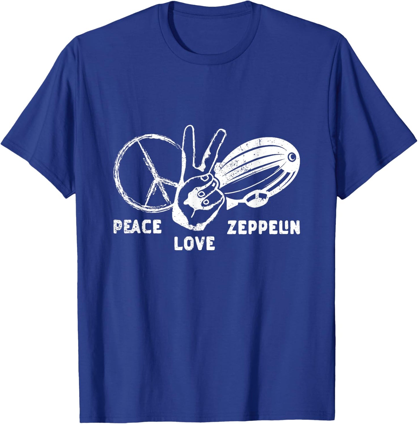 Retro Zeppelin 70s 80s Dirigible Airship Zepelin Zepplin T-Shirt - T-Shirt | Royal