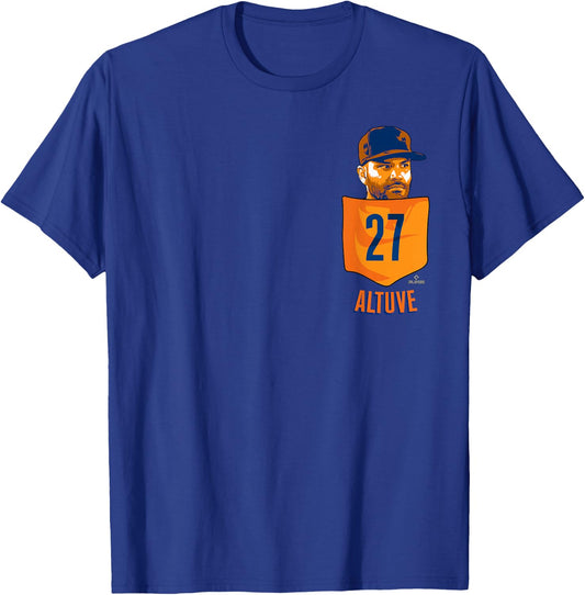 Jose Altuve Houston Baseball Pocket MLBPA T-Shirt - T-Shirt | Royal