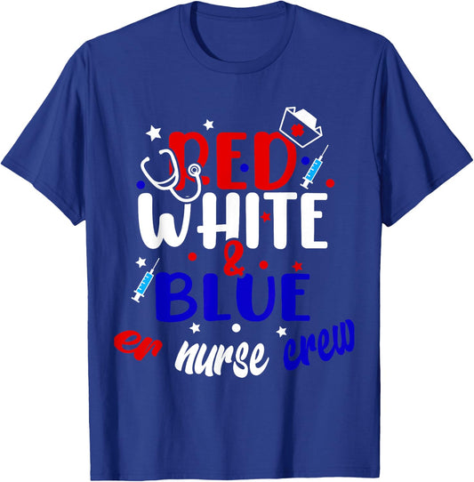 ER Nurse 4th of July Red White Blue ER ED Emergency Crew Kids Men T-Shirt - T-Shirt | Royal