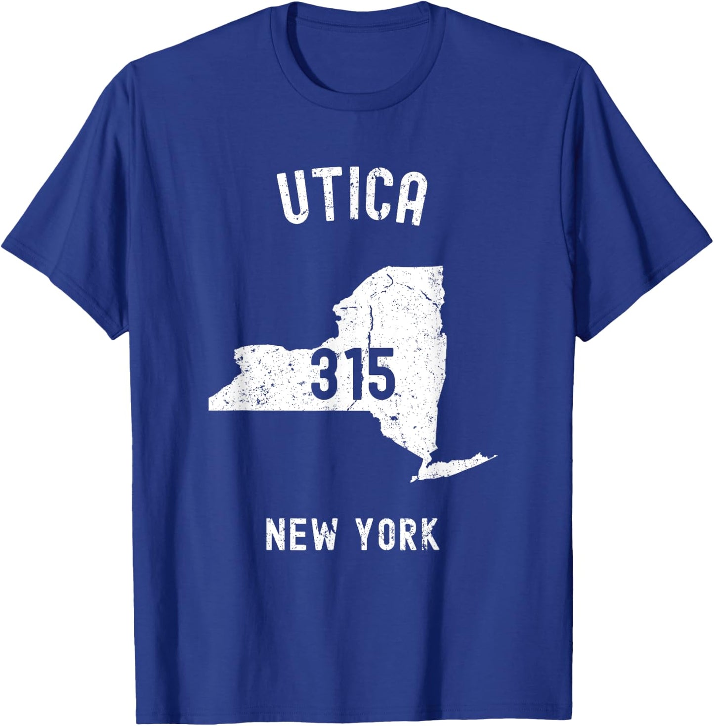 Utica New York NY 315 Vintage Athletic Style T-Shirt - T-Shirt | Royal