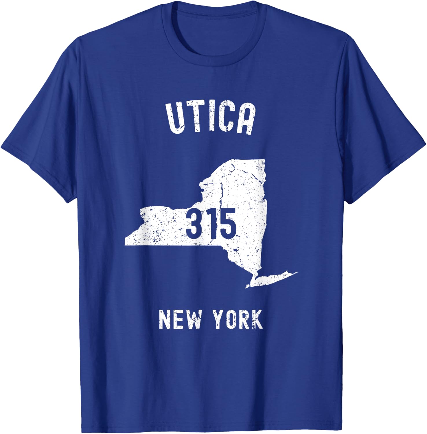Utica New York NY 315 Vintage Athletic Style T-Shirt - T-Shirt | Royal