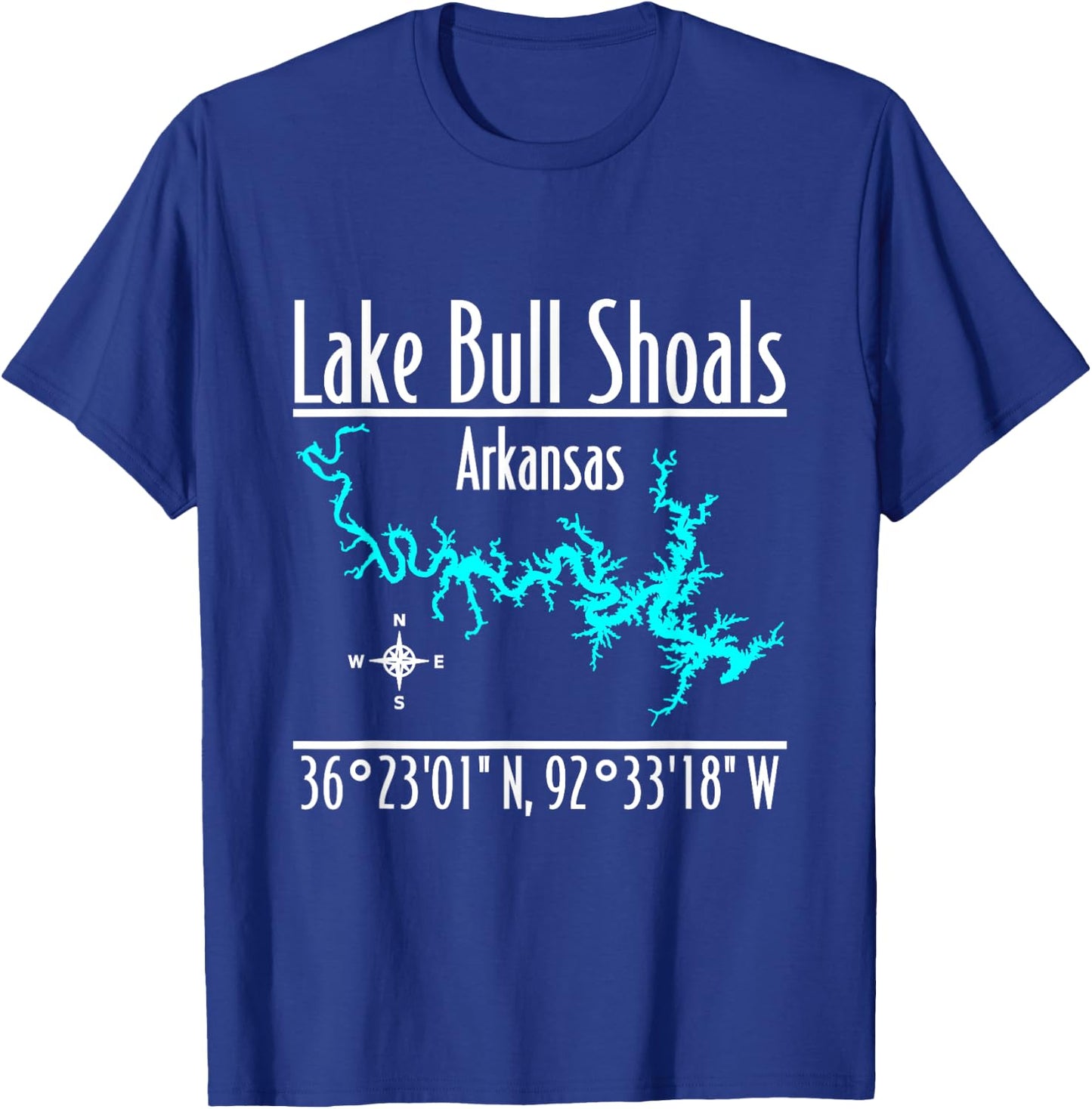 Modern Lake Bull Shoals - Arkansas T-Shirt - T-Shirt | Royal
