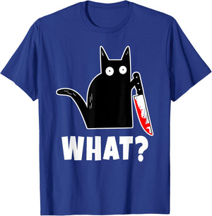 Halloween Costume: Murderous Cat Bloody Knife & T-Shirt - T-Shirt | Royal