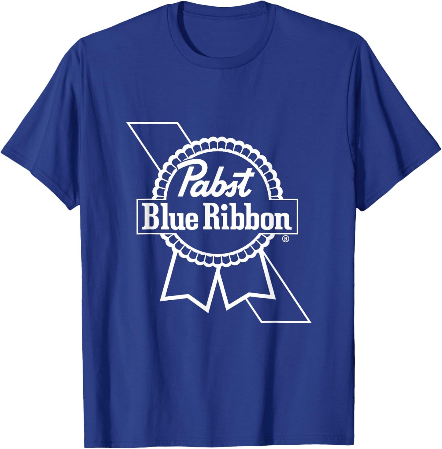 Pabst Blue Ribbon White Logo T-Shirt - T-Shirt | Royal