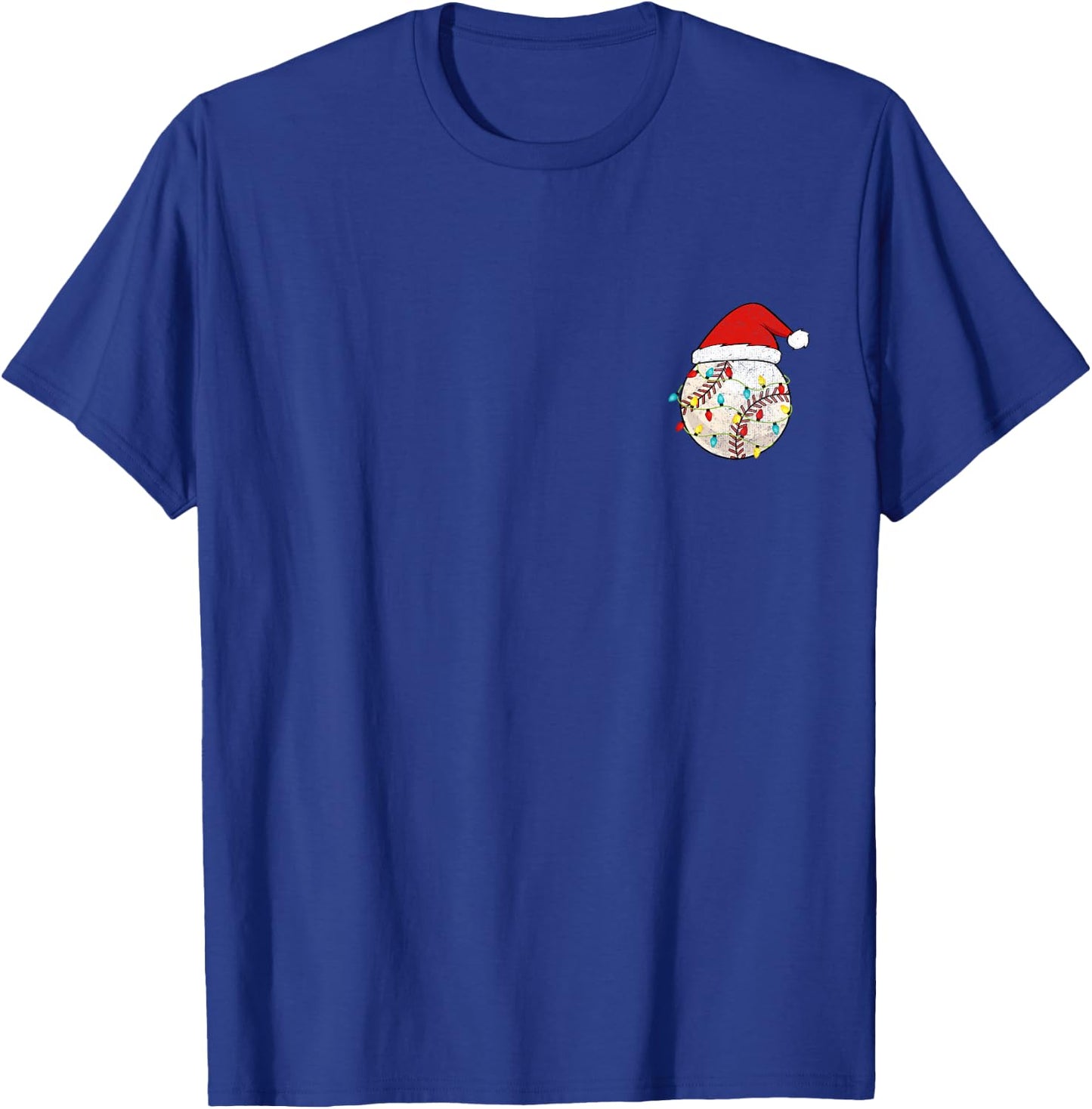 Baseball Christmas Pajama Pocket T-Shirt - T-Shirt | Royal