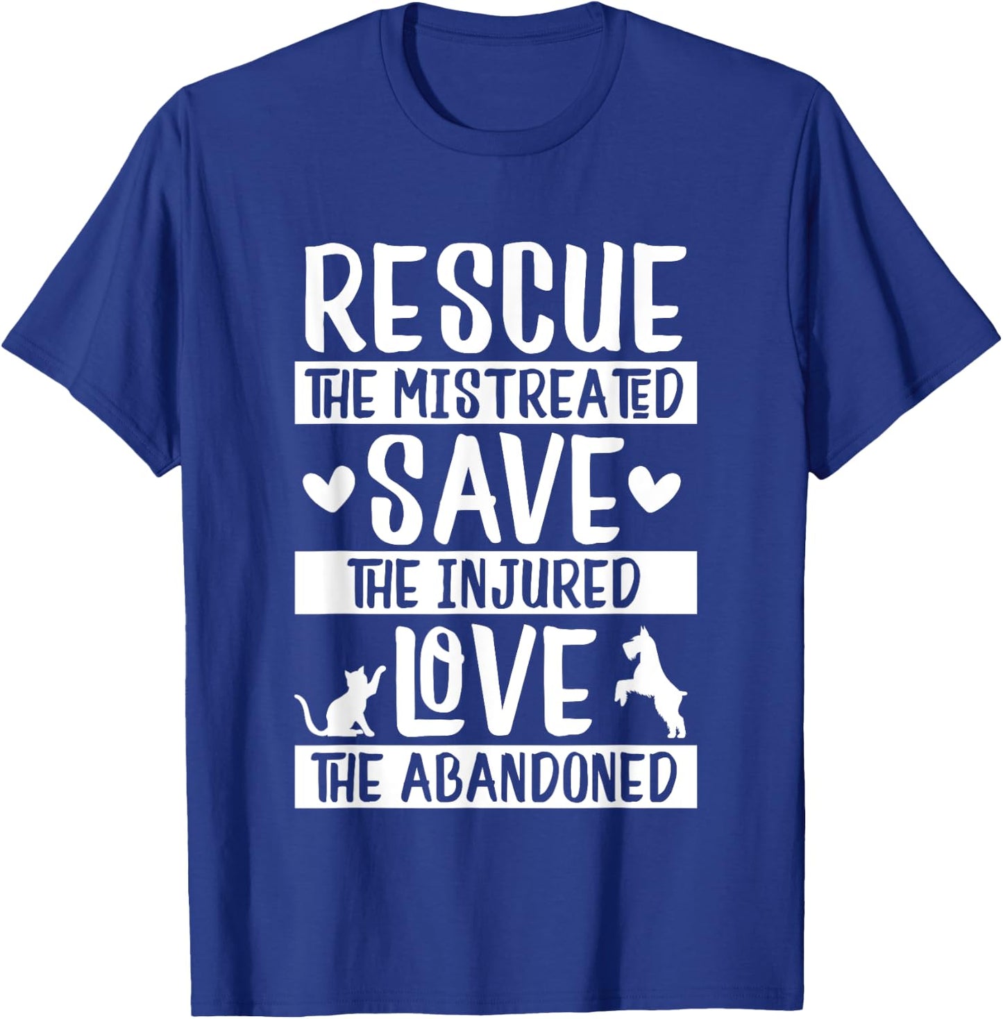 Rescue Save Love Pet Animal Rescue Gifts for Dog & Cat Lover Men Women Kids T-Shirt - T-Shirt | Royal