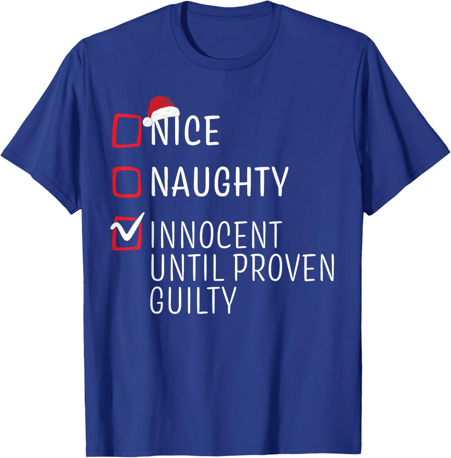 Funny Naughty Nice Christmas Family Pajama Men Women Kids T-Shirt - T-Shirt | Royal