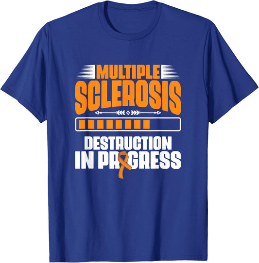 MS Survivor Awareness Support Multiple Sclerosis Destruction T-Shirt - T-Shirt | Royal