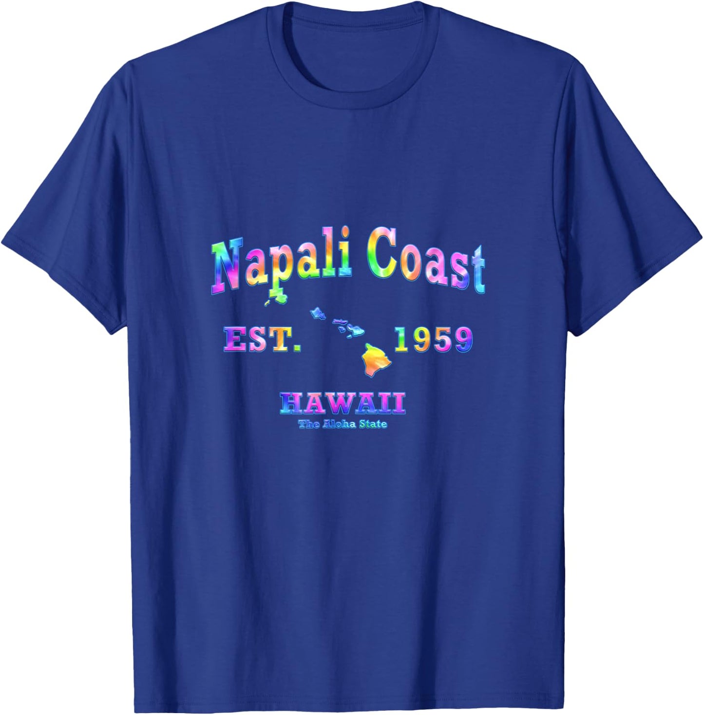 Napali Coast Hawaii HI Athletic Sports Design T-Shirt - T-Shirt | Royal