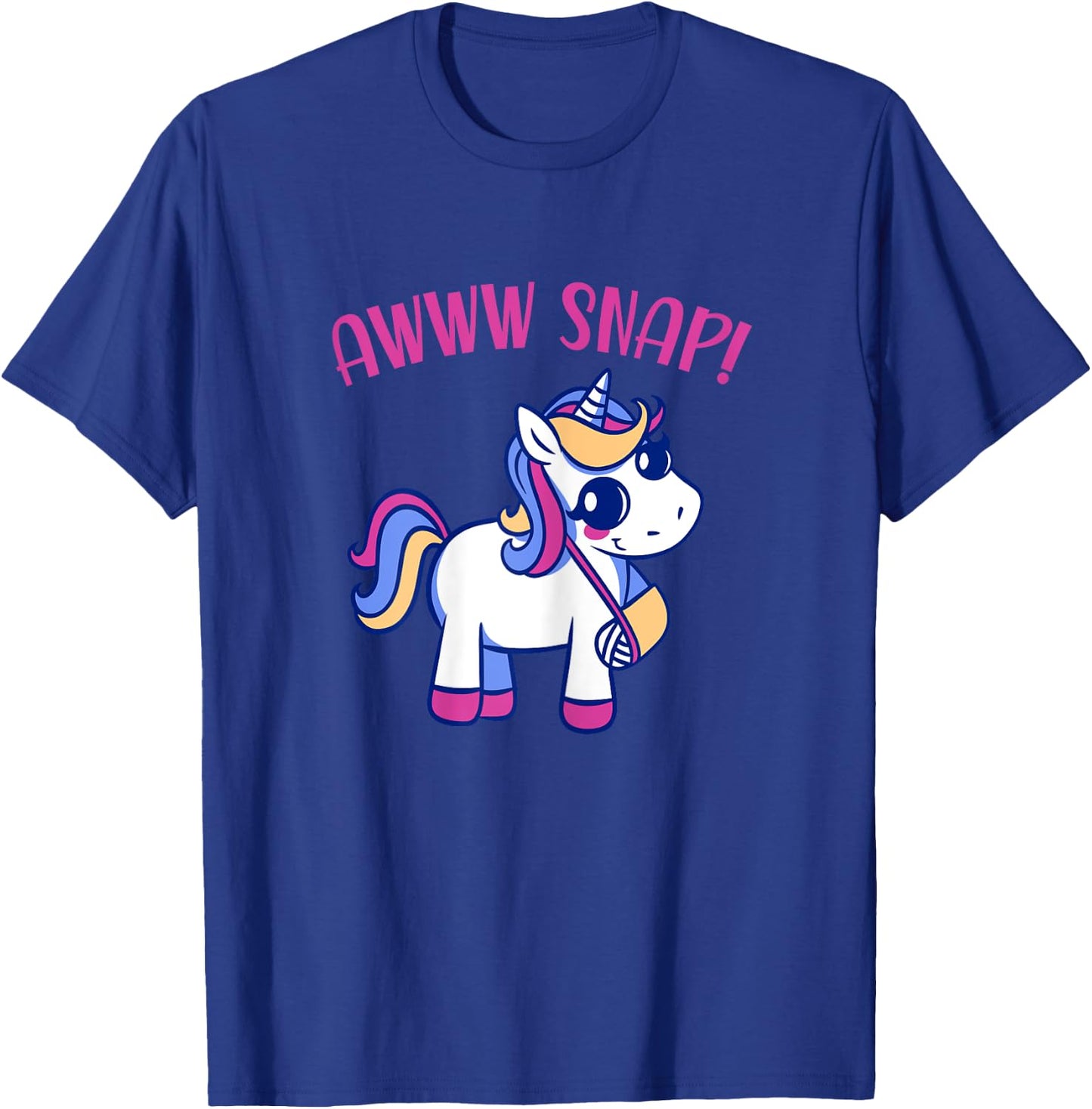 Unicorn Broken Arm Awww Snap for Girls T-Shirt - T-Shirt | Royal