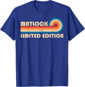 MATLOCK Surname Retro Vintage 80s 90s Birthday Reunion T-Shirt - T-Shirt | Royal