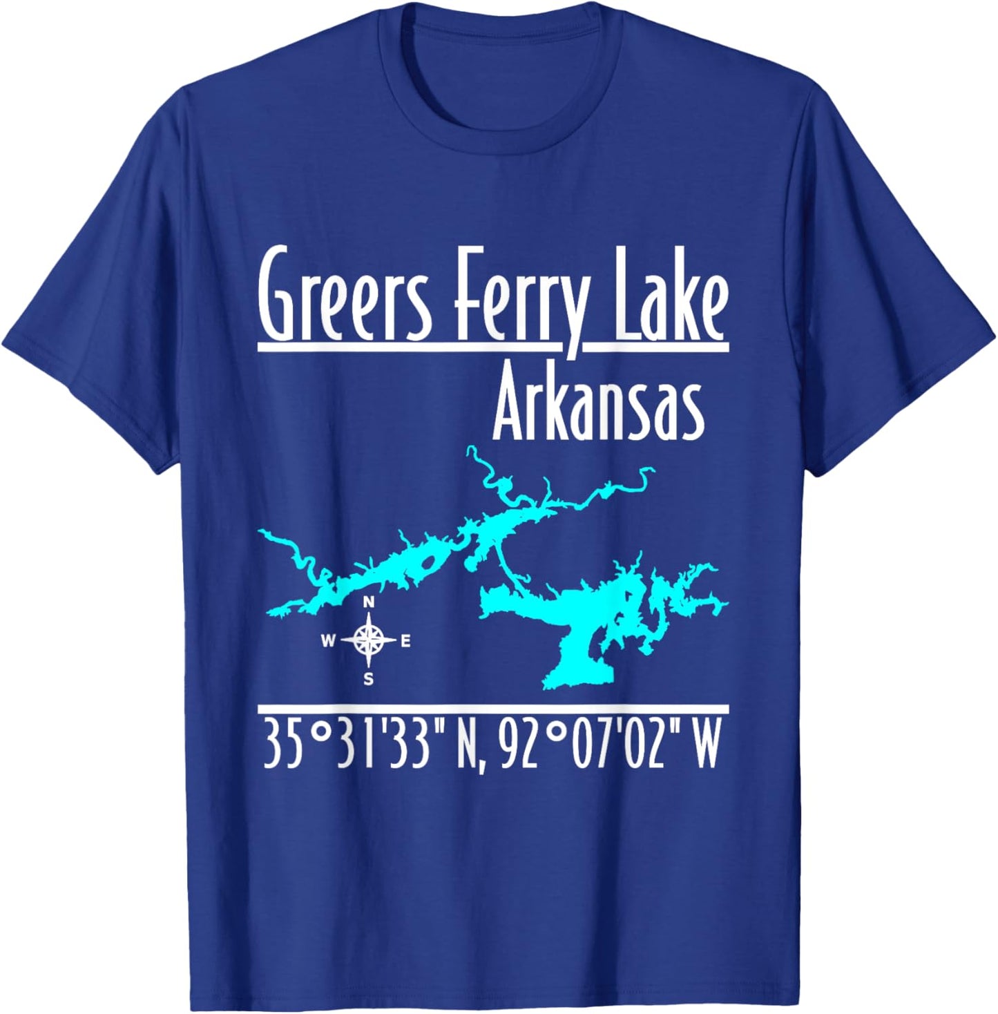 Modern Greers Ferry Lake, Arkansas T-Shirt - T-Shirt | Royal