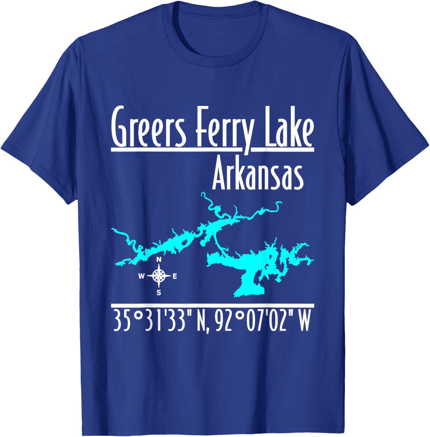 Modern Greers Ferry Lake, Arkansas T-Shirt - T-Shirt | Royal