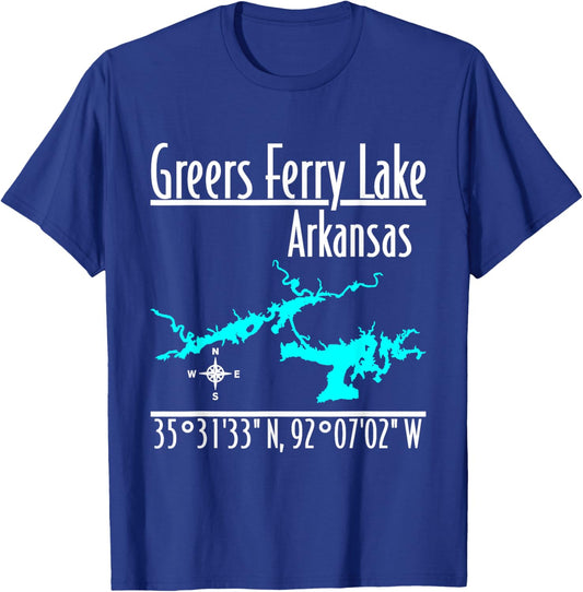 Modern Greers Ferry Lake, Arkansas T-Shirt - T-Shirt | Royal
