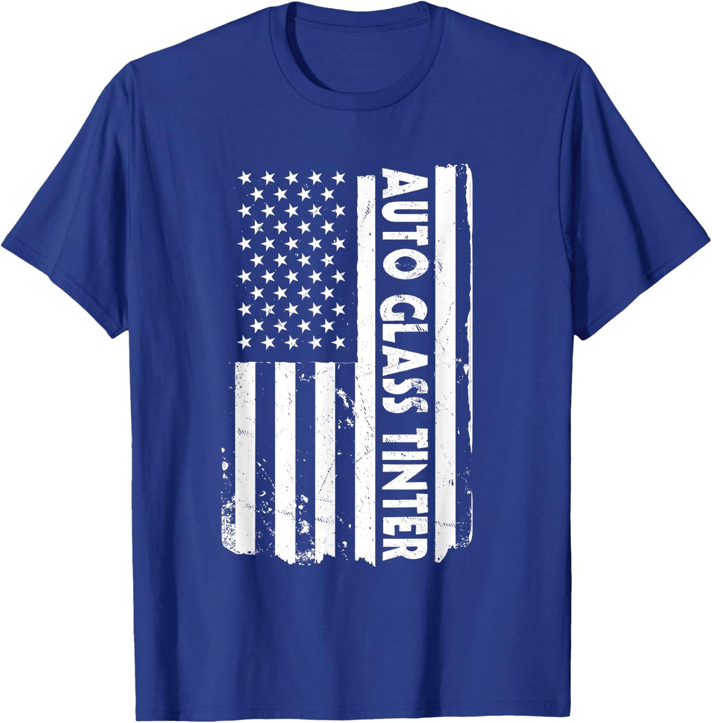 USA Flag Auto Glass Tinter Outfit Tinted Window America T-Shirt - T-Shirt | Royal