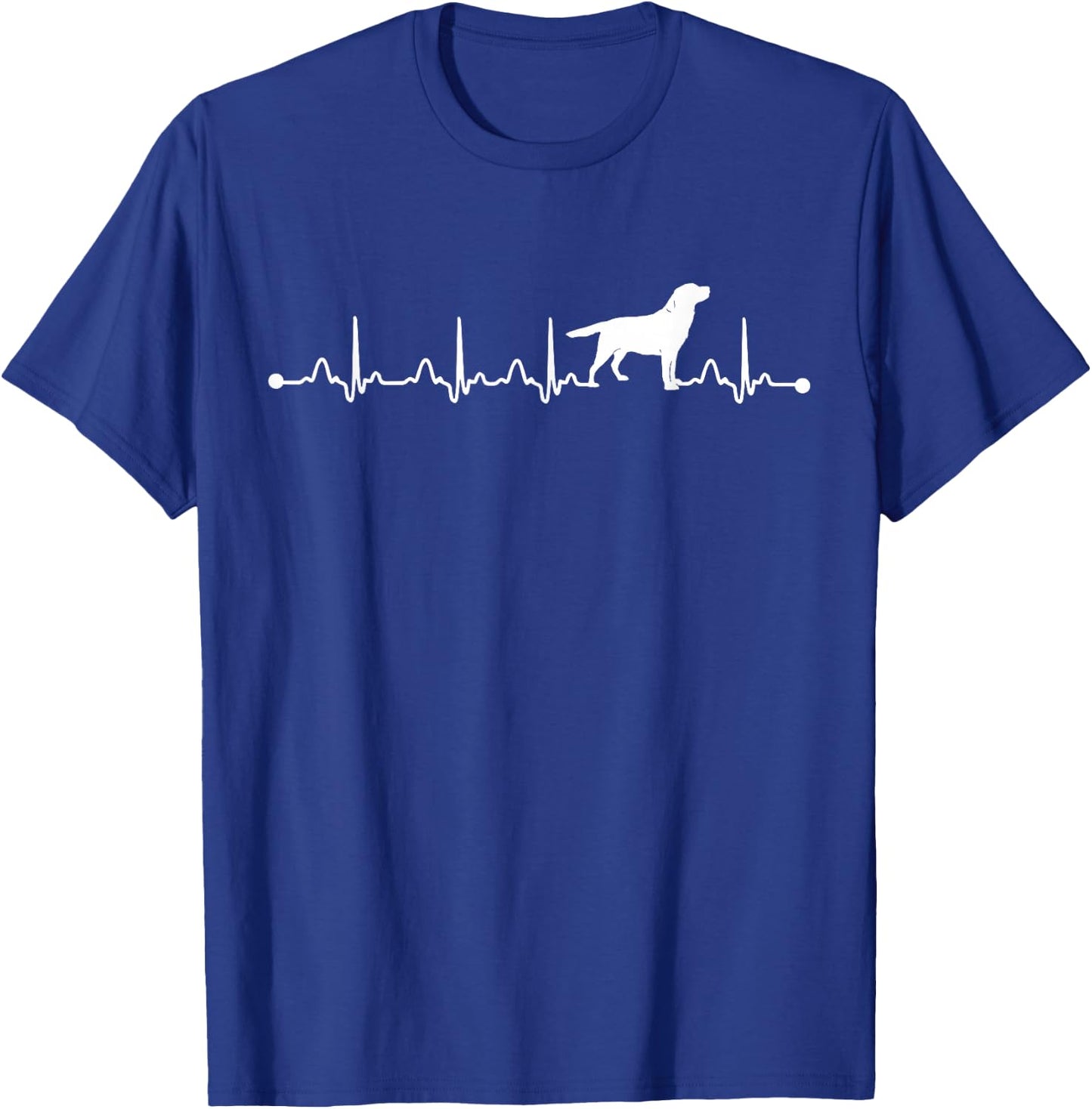 Labrador Retriever Heartbeat ECG Funny Dog Mom Men Women Girls Kids T-Shirt - T-Shirt | Royal