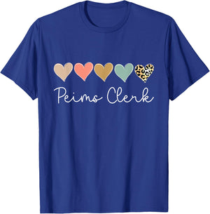 Peims Clerk Heart, School Support Squad Valentine's Day T-Shirt - T-Shirt | Royal