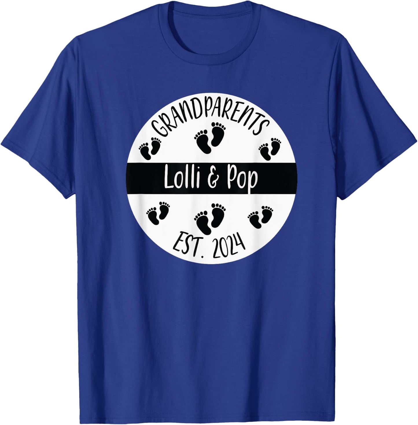 Lolli & Pop Established 2024 Grandparents Couples Matching T T-Shirt - T-Shirt | Royal