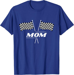 Pit Crew Mom Racing Car Family Matching Birthday Party T-Shirt - T-Shirt | Royal