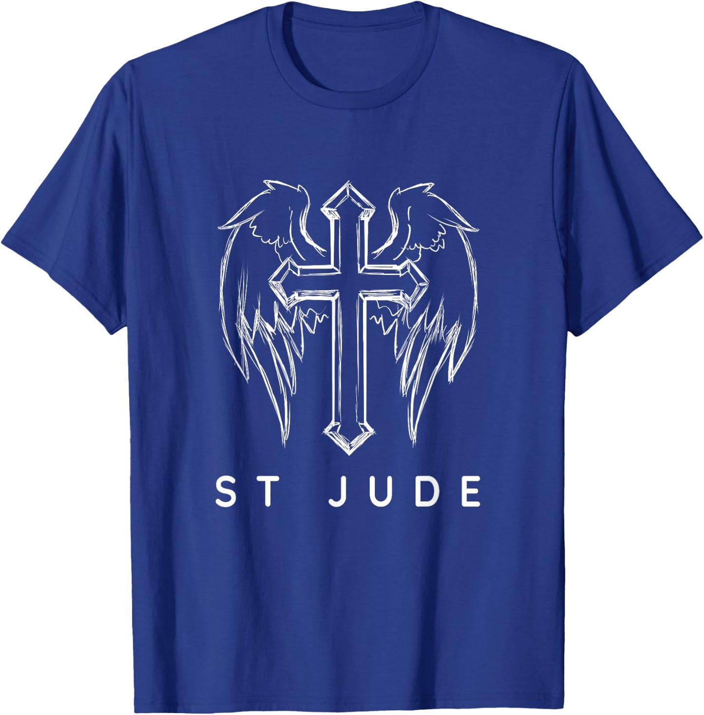Saint Jude the Apostle. Traditional Catholic Prayer Angel T-Shirt - T-Shirt | Royal