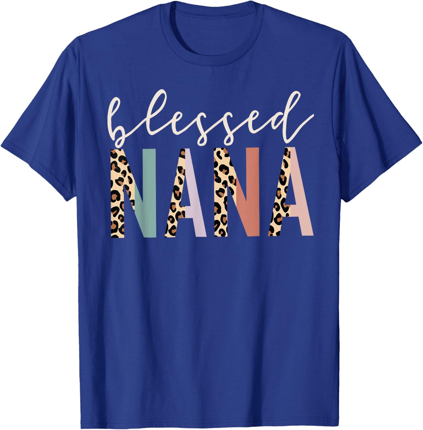 Blessed Nana Cute Leopard Print T-Shirt - T-Shirt | Royal