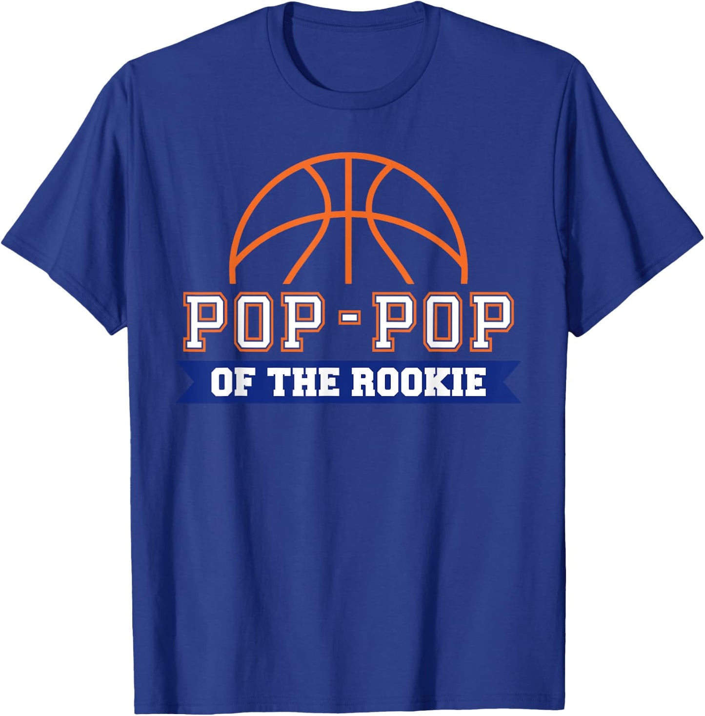 Pop-pop of Rookie 1st Birthday Basketball Theme Matching T-Shirt - T-Shirt | Royal